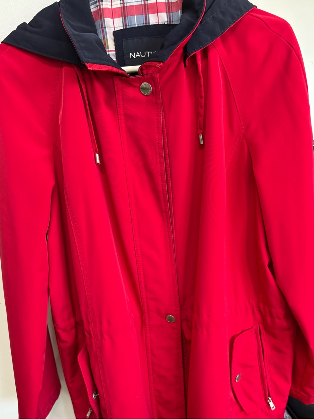 Nautica Women's Red Hooded Jacket
